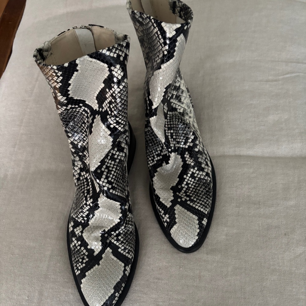 Snake Leather Italian Boots- Never worn!
